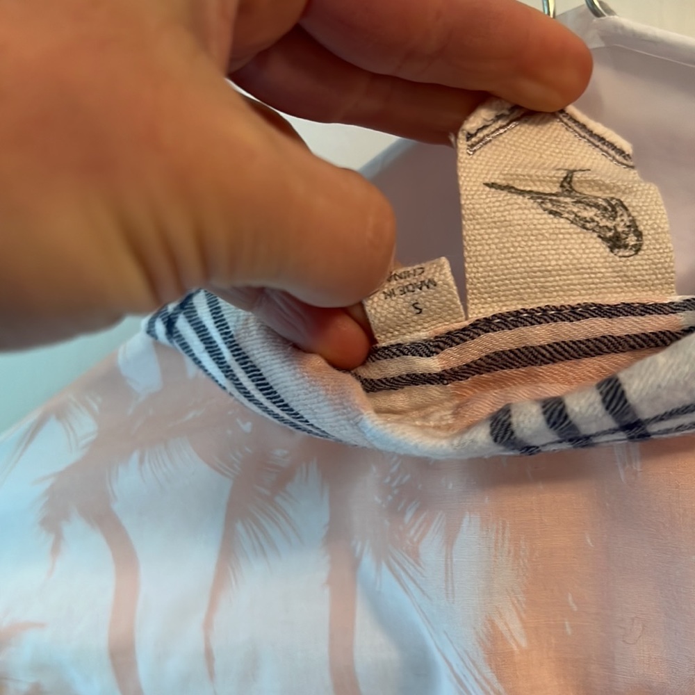 Lightweight Button Up With Fun Palm Tree Print - image 3